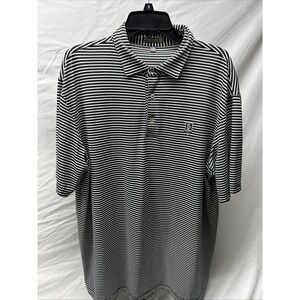 Peter Millar Shirt Mens‎ XL Black White Polo Summer Comfort Striped Stretch